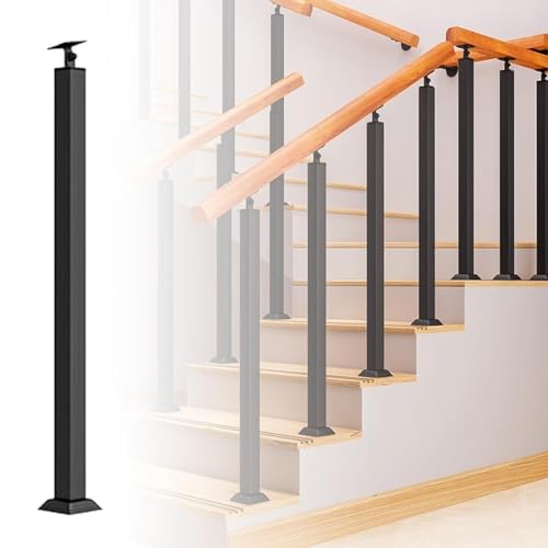 Balustres d'escalier au design durable noir de 105cm pour porche contemporain