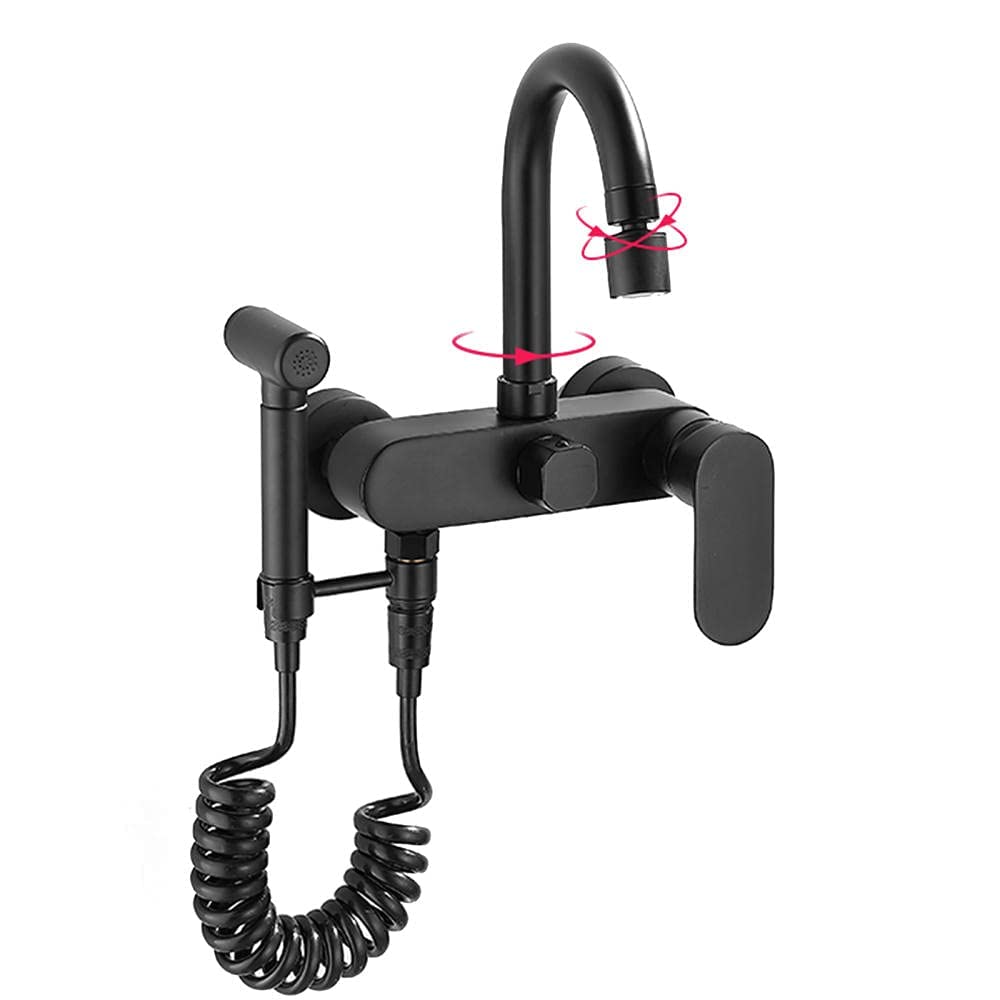 Kitchen Sink Tap with Pull Out Sprayer Hot and Cold Water Kitchen Sink  Mixer Tap Copper Mixer Tap Kitchen Sink Single Lever-Black-A: Amazon.de:  Baumarkt