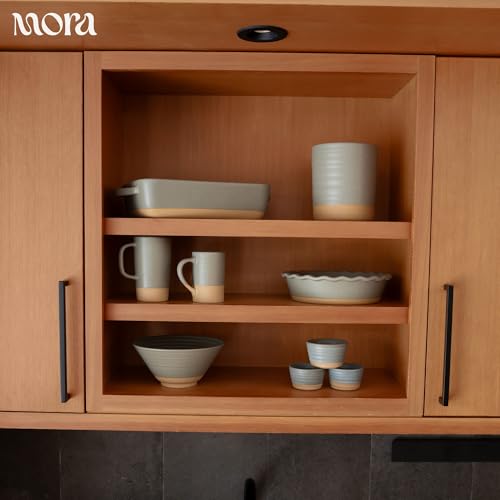 Image of Mora Ceramic Baking Dish with Handles For Casserole, Lasagna, Gratin, Broiling, Roasting, and Baking. Large 9x13 in Pan, Extra Deep - Porcelain Serving Bakeware from Oven to Table. Freezer Safe - Peppercorn