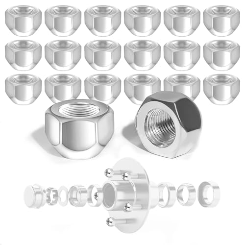 20 PCS 1/2-20 Inch Zinc-Plated Steel Trailer 509 Lug Nuts fit for 1/2