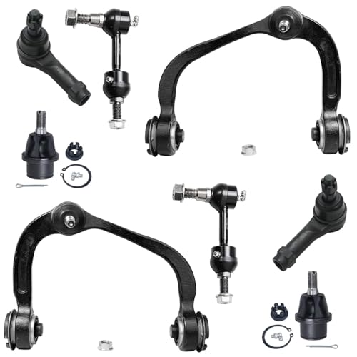 Image of Detroit Axle - 2WD Front End 8pc Suspension Kit for 2004 2005 Ford F-150, 2 Upper Control Arms w /Ball Joints, 2 Lower Ball Joints, 2 Outer Tie Rods, 2 Sway Bar Links Replacement
