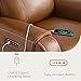 CHITA Genuine Leather Power Recliner Chair for Adults, Electric Wall Hugger Recliner with Adjustable Power Headrest & USB/Type-C Ports, Compact for Small Spaces & Living Rooms, Saddle Brown