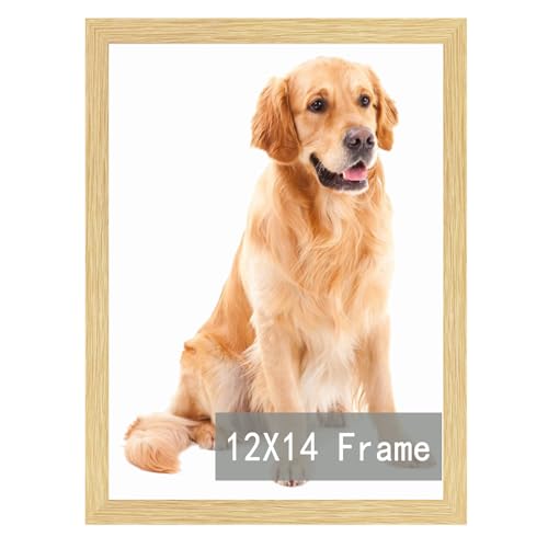 RUN HELIX 12x14 Picture Frame for 12by14 Poster Photo Canvas Certificate Oak High Transparent Poster Frame Wall Desktop Horizontal Vertical 12 x 14,Oak oak 12x14inch(set of 1)