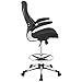 Modway Charge Drafting Chair - Reception Desk Chair - Drafting Stool with Flip-Up Arms in Vinyl, Black