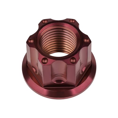 Image of Titanium M6 M8 M10 M12 M14 M16 Flange Bolt Nut Bicycle Motorcycle Rear Axle Car Modification Accessories Pack of 6 (M12 Pitch 1.25mm, Burgundy)