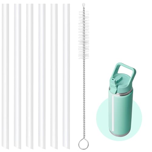 Bubrike Replacement Straws Compatible with YETI Rambler 18 oz Kids Water Bottle,Include 6 BPA-FREE Straws and 1 Straw Cleaning Brush