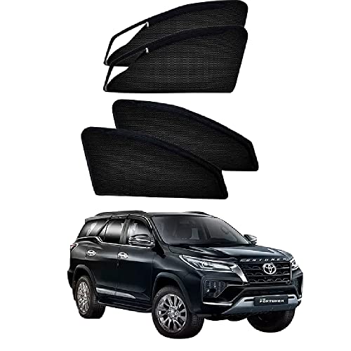 INSURE Automotive CAR Side Window Sun Shade Magnetic Curtains with Zipper | Sun Shade for Car | Curtains | Curtain for Car (Vento)