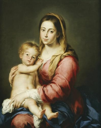 Peinture D'Art D'Affiche Vierge à l'Enfant Murillo Impression Graffiti Mural 60x90cm