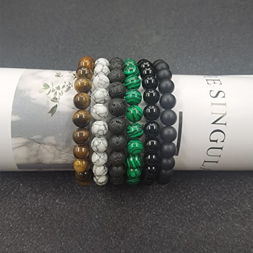 Yalimaza 10 Pezzi 8mm Bracciale Pietre Naturali