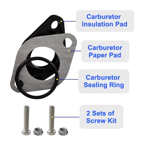 Image of 19mm 20mm Carburetor Intake Manifold Gasket Screw Kit for 50cc 70cc 90cc 110cc 125cc Engine XR CRF 50 70 for SDG SSR SunL TaoTao ATV 4 Wheeler Quad Pit Bike Dirt Bike Scooter Go Kart (1 Sets)