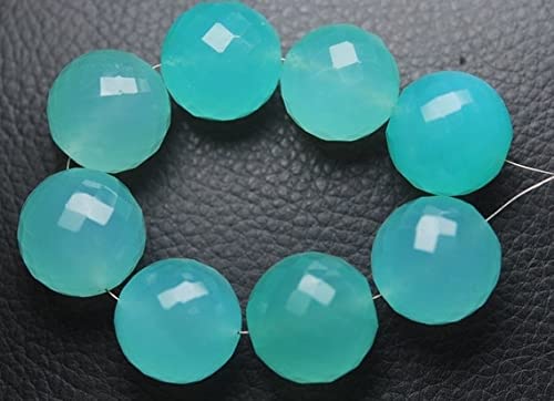 Perles aqua chalcedony micro faceted round balls d'exception pour création de bijoux haut de gamme