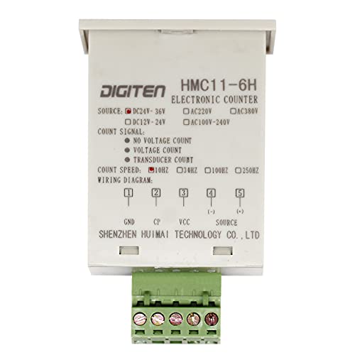 DIGITEN 24-36VDC 6-Digit 0-999999 LED Display Digital UP Counter+Hall NPN Proximity Sensor Switch+Holder