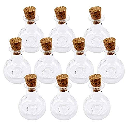 Mini Tiny Clear - Botellas de cristal (10 unidades, con corcho, para manualidades)