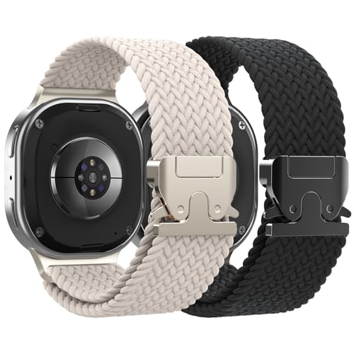 Delidigi Elastisches Nylon Geflochtenes Armband für Samsung Galaxy Watch 8 Armband 40mm 44mm/8 Classic 46mm, Sport Band mit Fallschirmschnalle für Damen Herren Elastische Nylonbänder