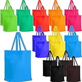 Windyun 50 Pcs Non Woven Reusable Bags Multi Color Tote Gift Bags Blank Bags Bulk Fabric Grocery Bags for Shopping(13 x 10 x 4 Inch)