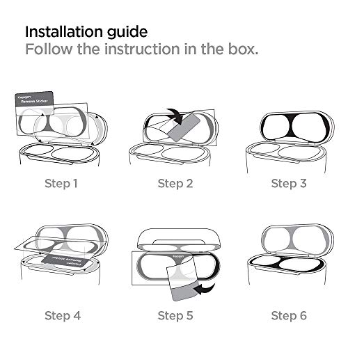 Spigen Shine Shield Designed For Airpods Pro 2Nd Generation (2022) And Airpods Pro (2019) Anti Dust Sticker [2 Sets] - Metallic Silver #TOP6
