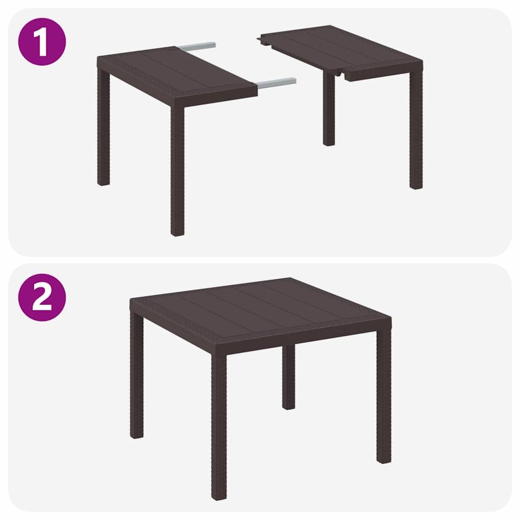 vidaXL Set da Pranzo per Giardino 5 PCS Marrone Polipropilene, Set da Pranzo Moderno per Giardino e terrazza, Leggero e Resistente, arredo per Feste all'aperto