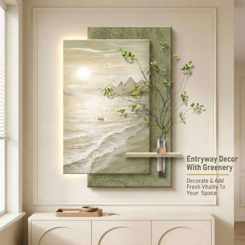 Sandstone 3D Wall Art with LED Lights, Modern Sculpture for Home Decor