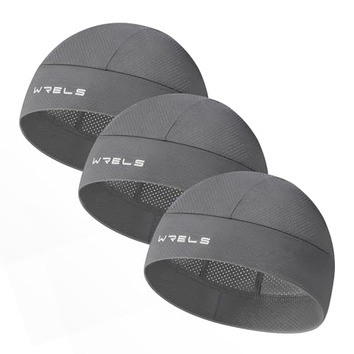 WRELS 3-Piece Cooling Helmet Liner Skull Cap, Sweat-Wicking, for Men and Women