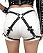 Punk Leather Thigh Straps & Harness,Black Print Body Harness Belt with Adjustable Gothic Waistband and Leg Garter Belts for Women,Valentine's Day Club Rave Party Festival Outfit,Rock Fashion Accessory