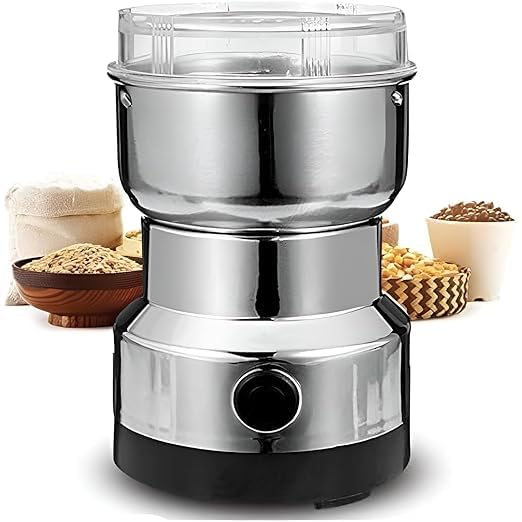 SHRUSHTY Worlds Stainless Steel Nima Electric Coffee and Spice Grinder - 200W, 150ml Capacity, 304 Stainless Steel Blades, Compact Design for Coffee Beans, Spices, Nuts, and Herbs (1)