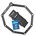 FISCHER 50385 - Lucchetto pieghevole con supporto e 2 chiavi di sicurezza, 110 cm, colore: Nero