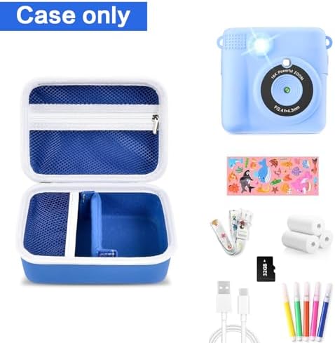 Digital Camera Case Compatible with Agoigo/for Seckton/for DEKER/for Miiulodi/for Yoophane Kids Camera. Waterproof Camera Storage for Cable, Memory Card and Accessories(Bag Only), Deep Blue,