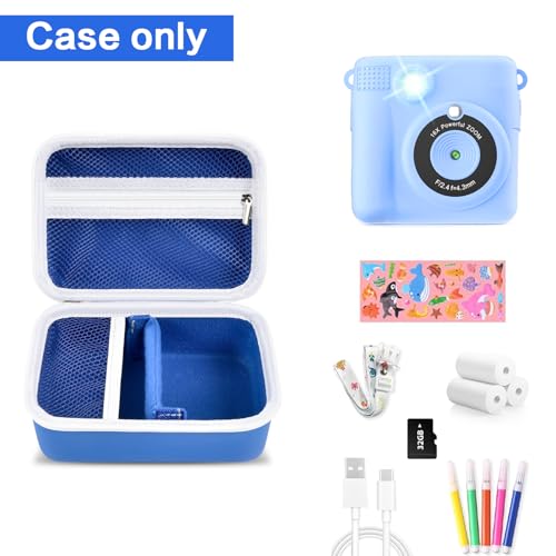 Digital Camera Case Compatible with Agoigo/for Seckton/for DEKER/for Miiulodi/for Yoophane Kids Camera. Waterproof Camera Storage for Cable, Memory Card and Accessories(Bag Only), Deep Blue,
