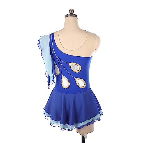 Vestido de Patinação Artística, Temperamento Sem Mangas Strass Competição de Patinação Artística Tra