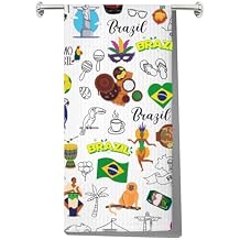 JNIAP Brazil Kitchen Towel Brazil Themed Gifts Brazil Kitchen Decor Brazil Dish Towel Brazil Chef Gifts Brazilian Gift Brazil KT