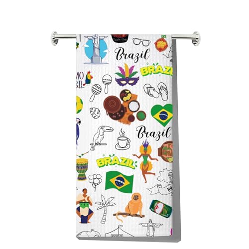 JNIAP Brazil Kitchen Towel Brazil Themed Gifts Brazil Kitchen Decor