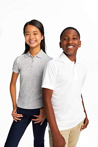 Image of French Toast Girls' Short Sleeve Picot Collar Polo School Uniform Shirt (Standard and Plus)