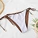2023 Brown Color Belt Chest Pad No Steel Support Fashion Sexy Tie Split Backless Swimsuit (Khaki, XL)