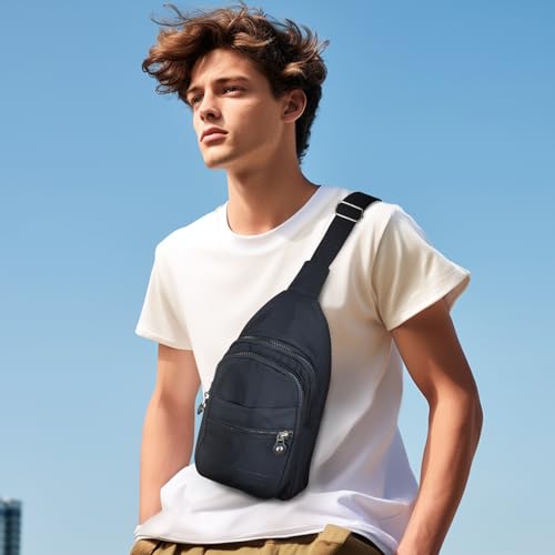 Mochila tipo bandolera de nailon resistente con múltiples bolsillos organizadores 3