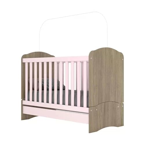 Quarto de Bebê Completo com Berço 3 em 1 Guarda-roupa 3 Portas e Cômoda Giz de Cera Espresso Móveis