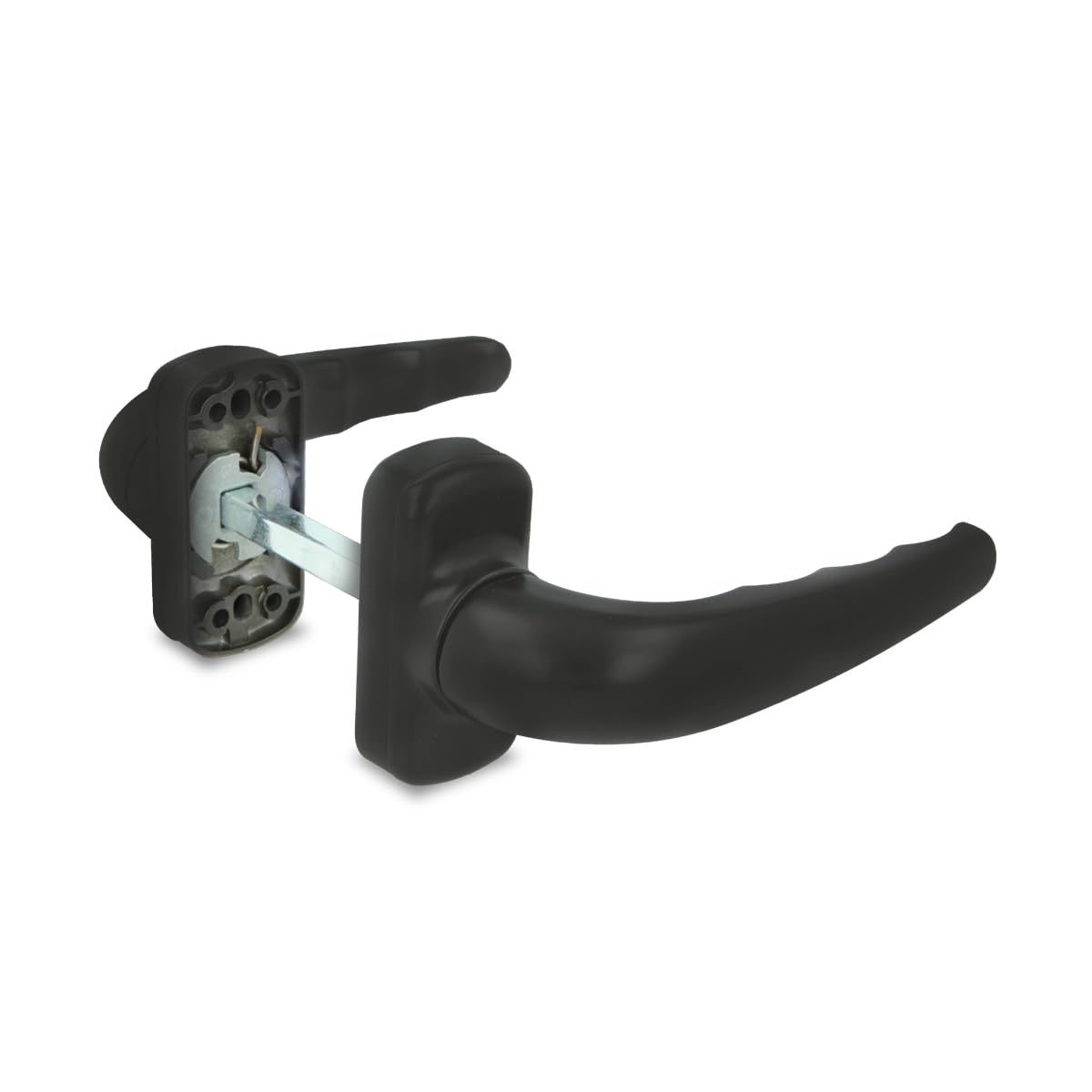 AMIG, Reinforced Rosette Handle Set, Sendoa Model, Made of Aluminium, Size: 125 x 66 mm, Square 8 mm