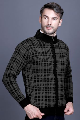 Image of GODFREY Full Sleeve Zipper Sweater for Man Winter Wear -Mens Woolen Sweaters Turtle Neck