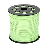 QUARKZMAN 98 Yardas x 0.1' (2.6mm) Cordón De Cuero Sintético, Tira Plana De Cordón De Ante Sintético para Hacer Joyería Pulseras Collares Manualidades DIY, Verde Menta