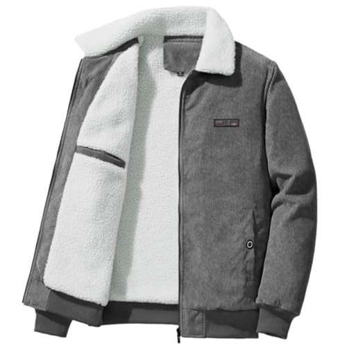 Chaqueta con forro polar grueso de hombre cazadora térmica gris cortavientos 4XL