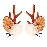 Christmas Reindeer Antler Hair Clips Xmas Antler Ears Hairpins for Women Girls Hair Accessories