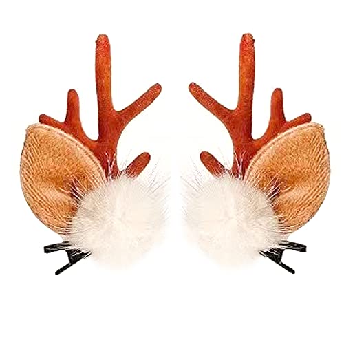 Christmas Reindeer Antler Hair Clips Xmas Antler Ears Hairpins for Women Girls Hair Accessories