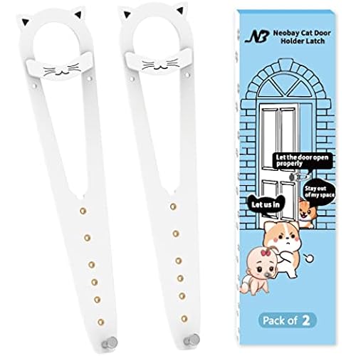 Neobay Cat Door Latch with Stabilizer, Keeps Dogs Out of Litter Box