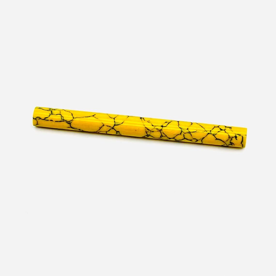 Uni Craft Yellow Turquoise Crystal Septum Tusk Nose Piercing, Size 14g to 1/2", Custom Sizing Available