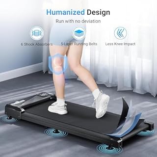 Tapis de Course Portable pour la Maison et Le Bureau, Walking Pad Électrique Moteur 2.5 HP Tapis Roulant 6km/h avec Télécommande, Écran LCD,Capacité 120 KG (Noir)