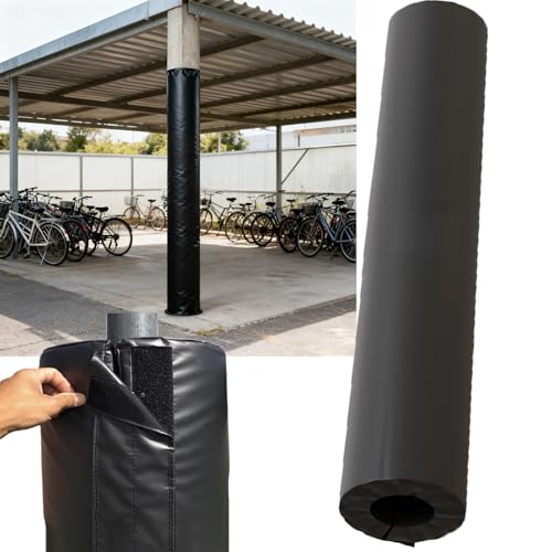 Basketball Pole Padding Outdoor, Pole-Dia 2.5in (Pole-Circ 7.9in) Collision Protection, H 7FT Weatherproof & Durable, Black Suitable for Outdoor Sports Court, Playground, Heavy Duty Material