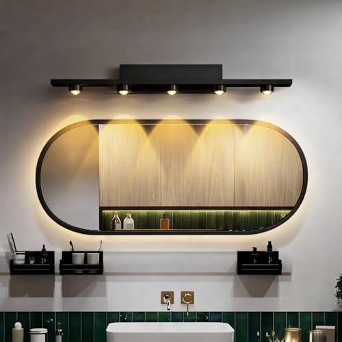 Image of FILLISKA LED Mirror /Picture /Vanity Light with Warmwhite Light and Luxurious Finish (5 LED Matt Black-985B)