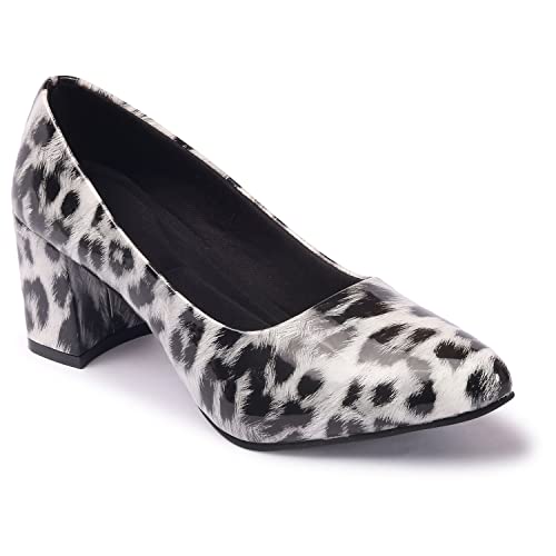 Image of Ladies Hub Women's Stylish Pump Block Heels and Pointed Toe Ballerina Shoes for Party and Formal Occasions