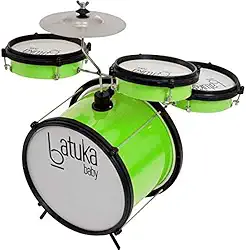 Bateria Baby Verde Citrico - Bumbo 10", Tom E Caixa 06" Corpo De Abs
