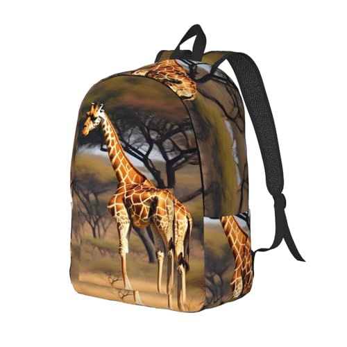Sac à dos voyage confortable imprimé girafe pour bagage cabine