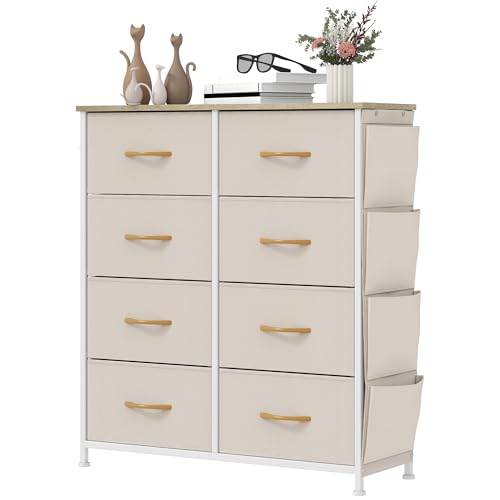 YITAHOME Comoda 8 Cajones,Cajonera de Tela